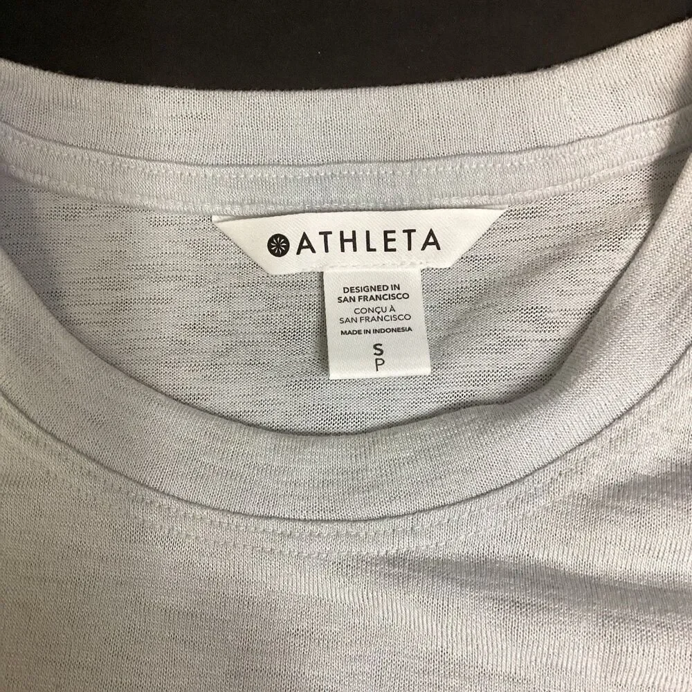 Athleta Breezy Sleeveless Tank Top Womens Sm Blue Lightweight Tencel Modal Linen